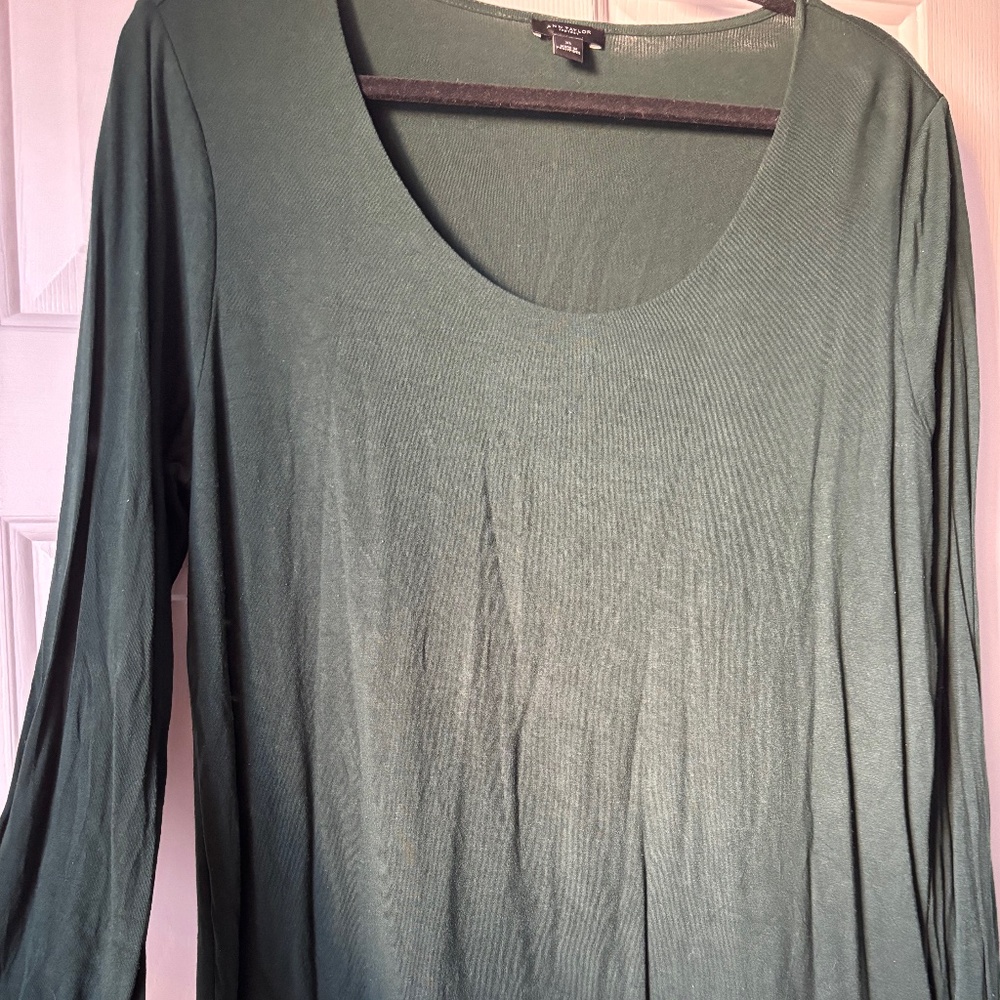 Ann Taylor Long Sleeve Green Top